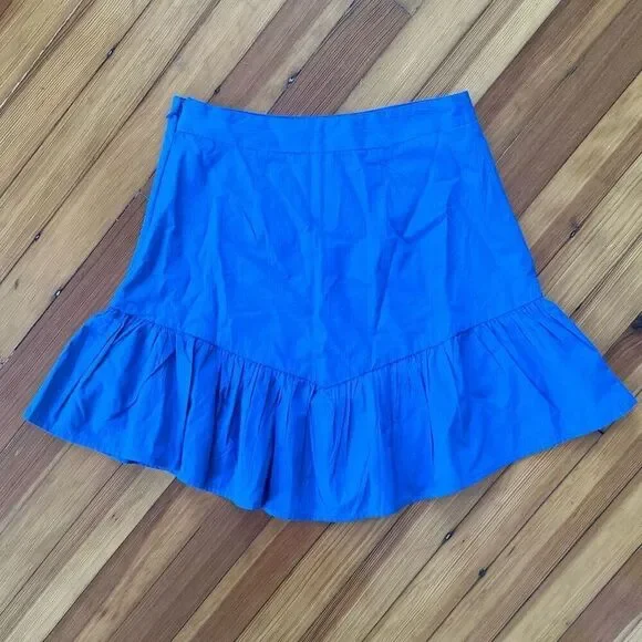 Maeve Anthropologie NWT Flounce Mini Skirt in Blue Size 6 - Picture 3 of 4